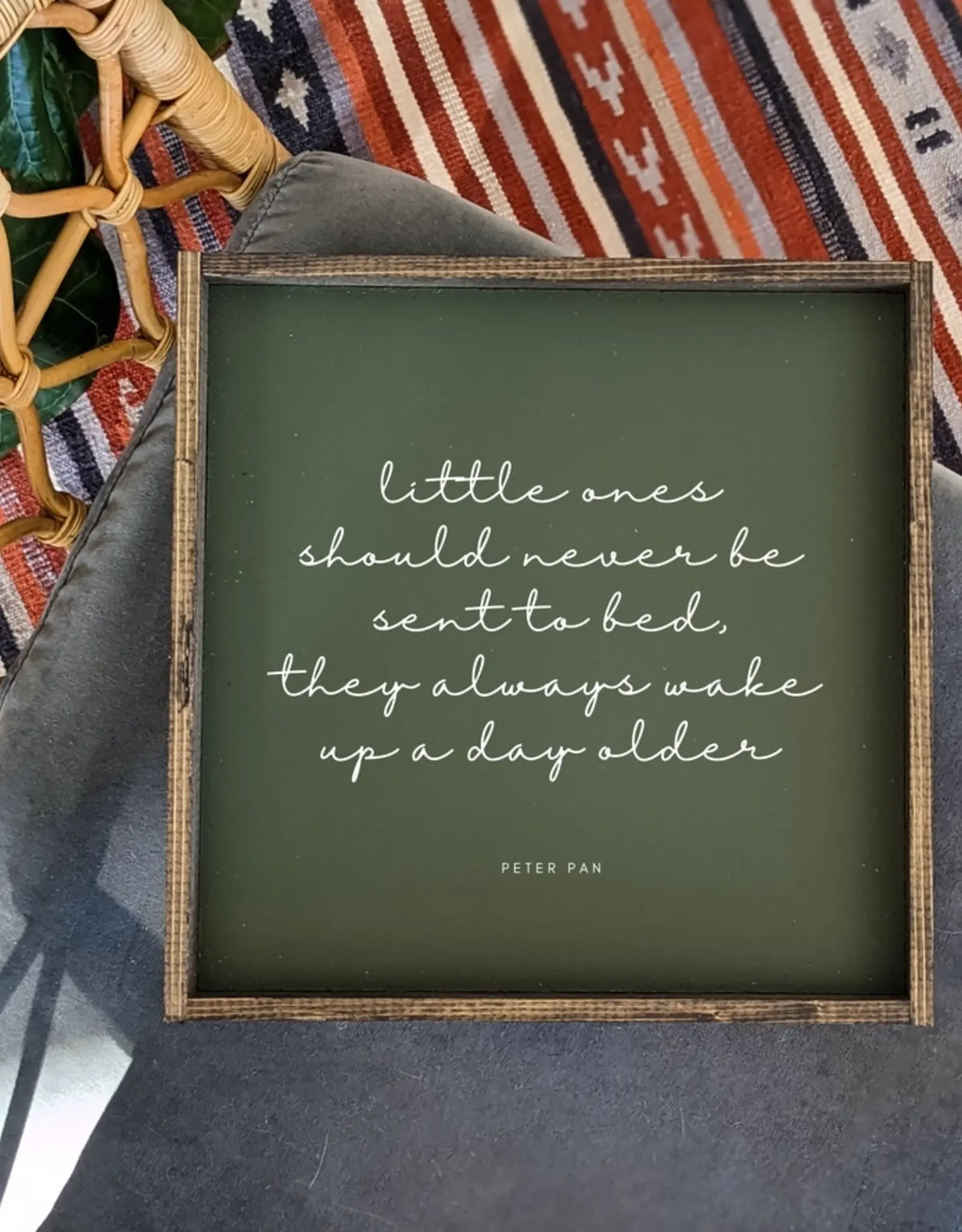 William Rae Designs Wood Sign, Little Ones Green 13x13
