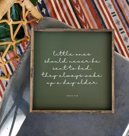 William Rae Designs Wood Sign, Little Ones Green 13x13
