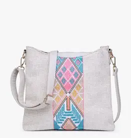 Jen & Co. Emma 3 Compartment Crossbody-Pink/Mint