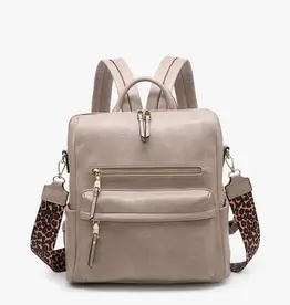 Jen & Co. Amelia Convertible Backpack, Ash Brown