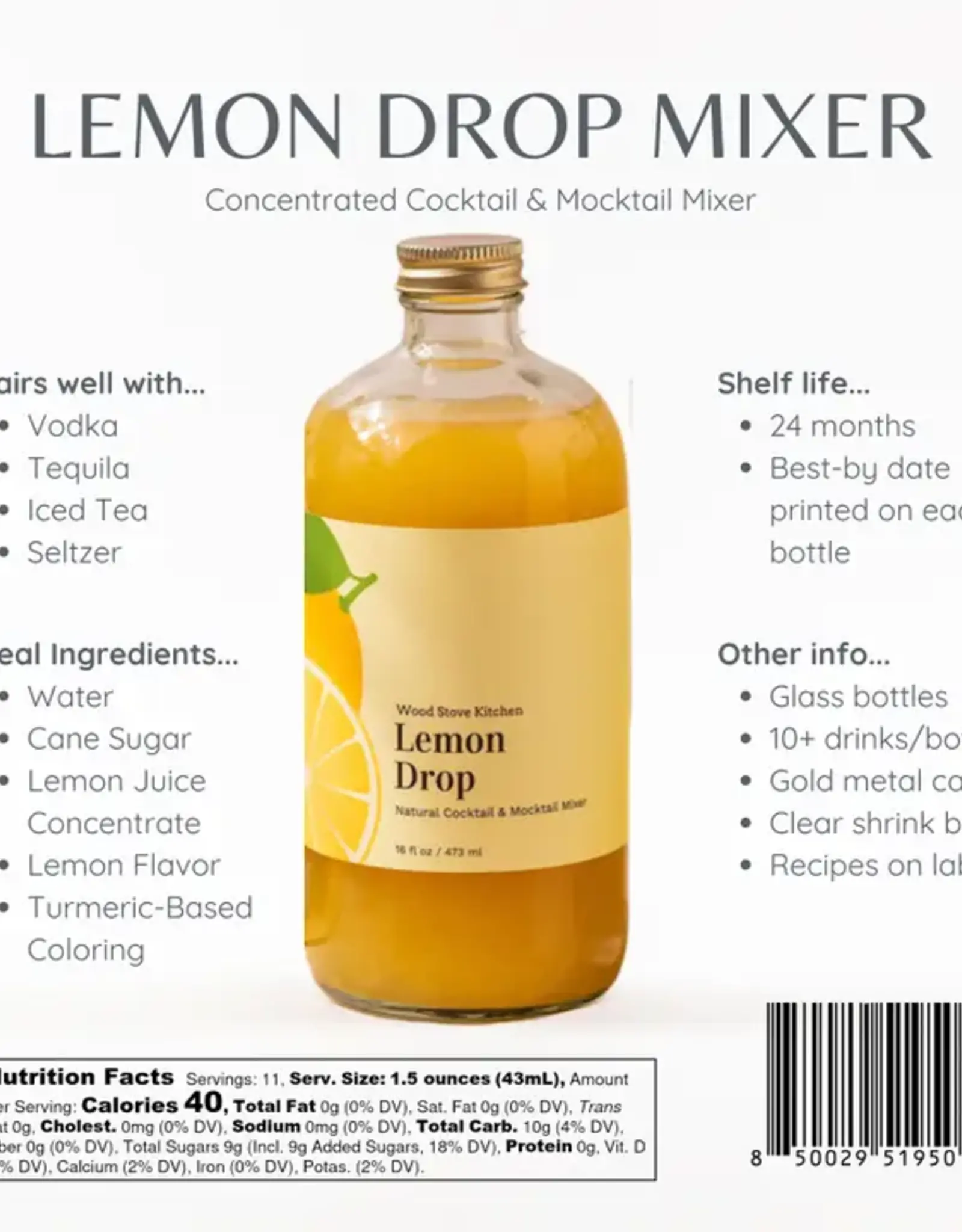 Wood Stove Kitchen Cocktail Mixer, Lemon Drop