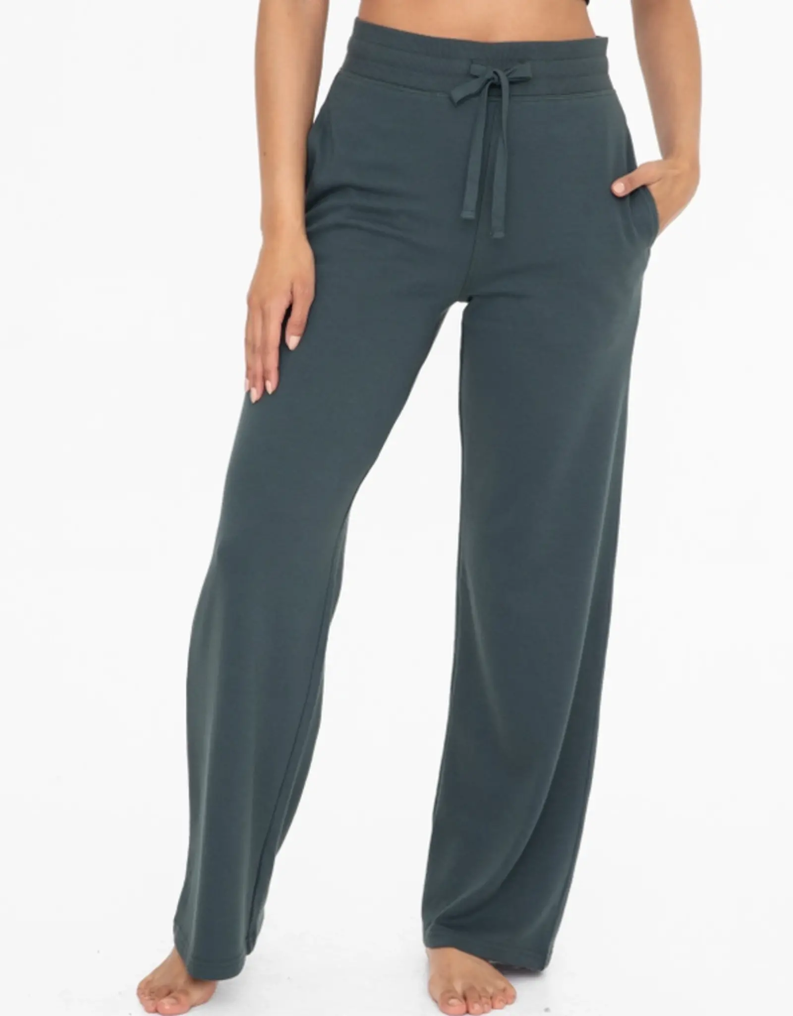Mono B French Terry Sweatpants, Jungle Green