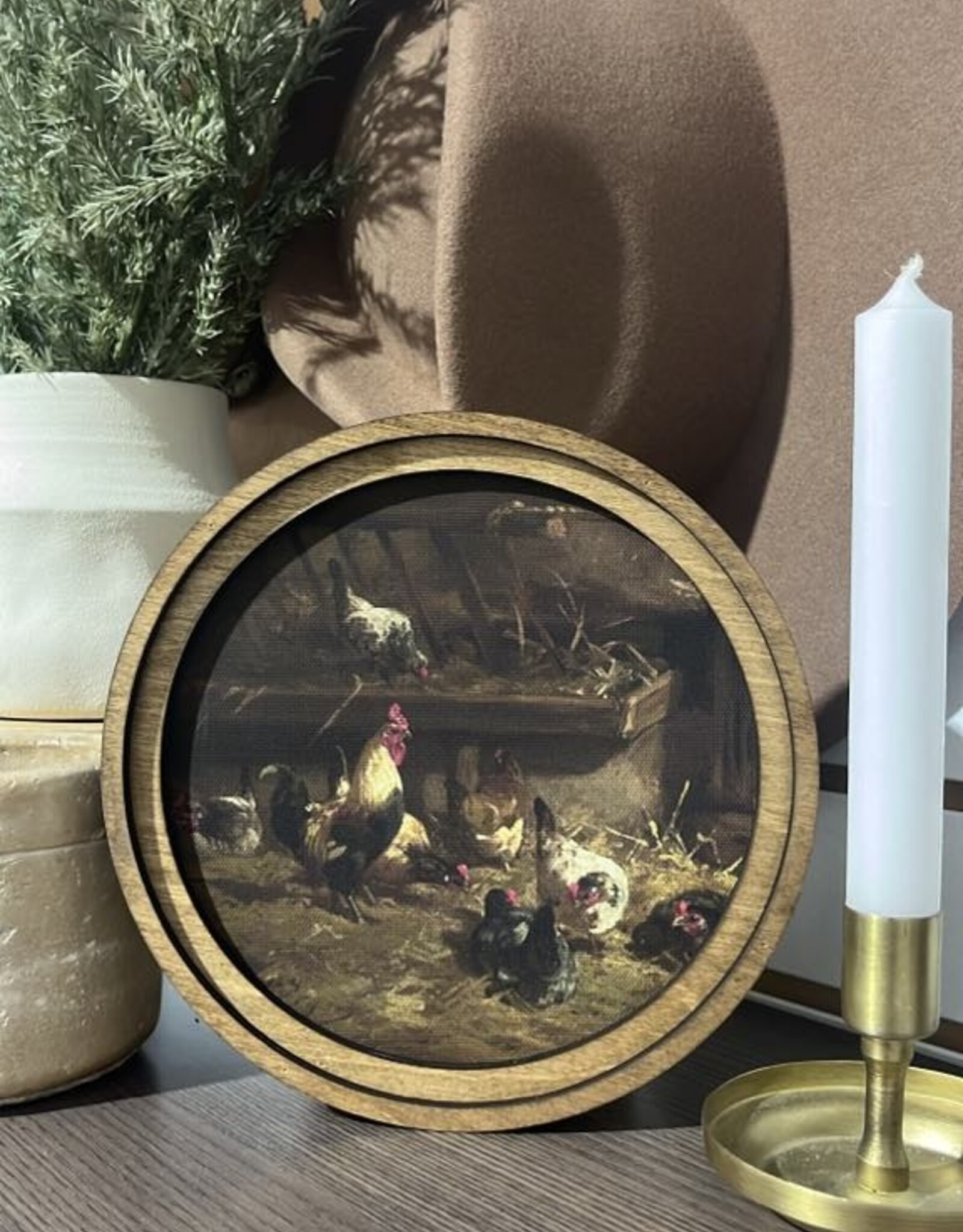 Redeemed Decor 8" Round  Art, Chicken Coop