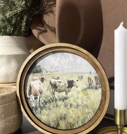 Redeemed Decor 8" Round  Art, Spring Cows