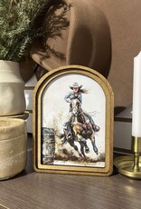 Redeemed Decor Arch Top Framed Art, Barrel Racer