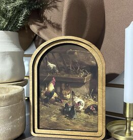 Redeemed Decor Arch Top Framed Art, Chicken Coop
