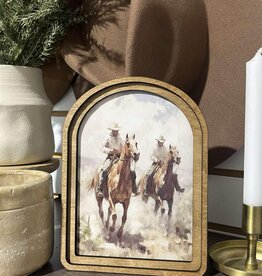 Redeemed Decor Arch Top Framed Art, Cowboys