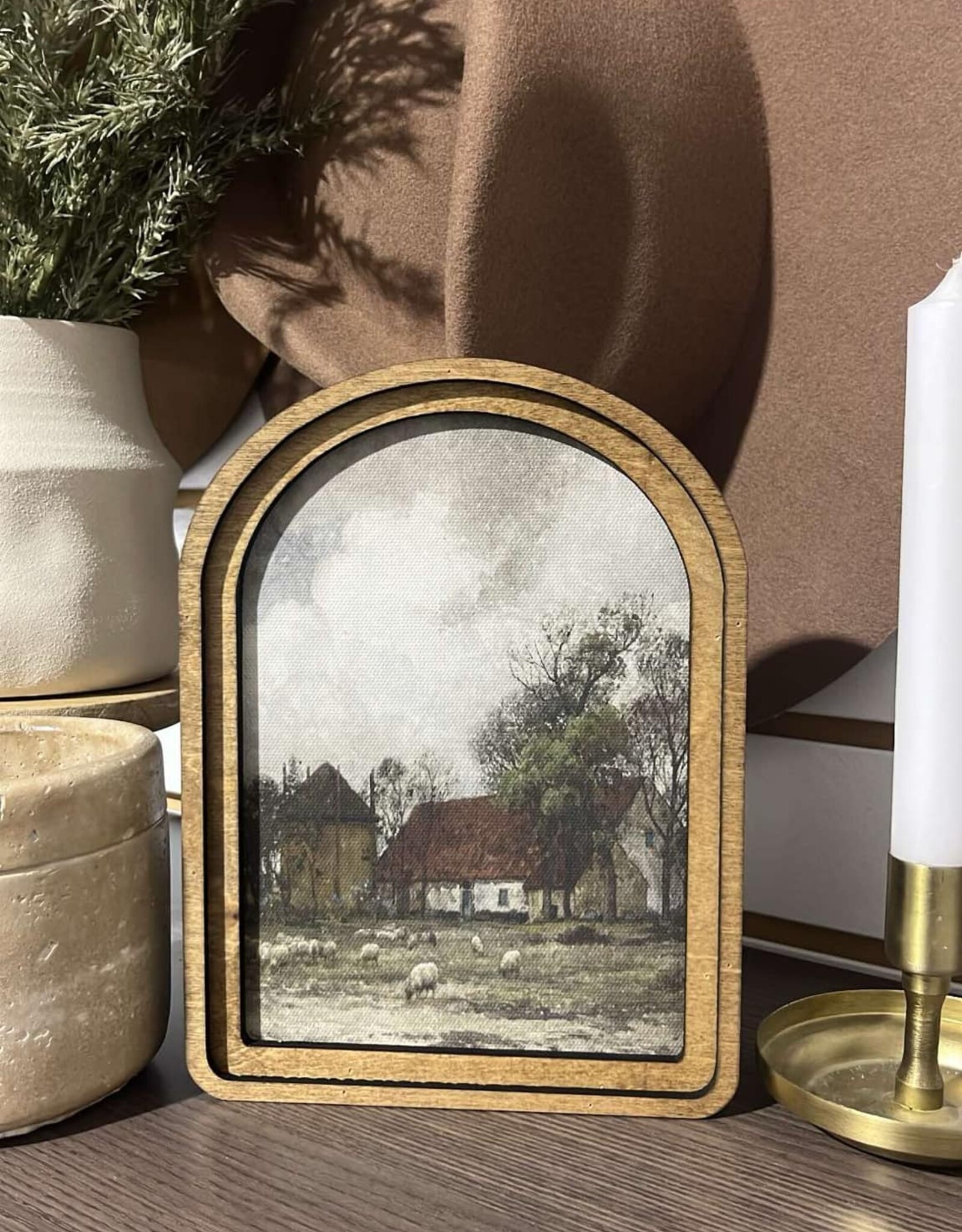 Redeemed Decor Arch Top Framed Art, Farmhouse Silo