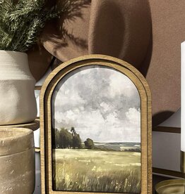 Redeemed Decor Arch Top Framed Art, Stormy Field