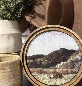 Redeemed Decor 8" Round Art, Grazing Cattle