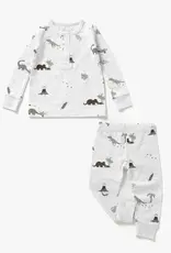 Mila & Co Long Sleeve Henley Set, Dino