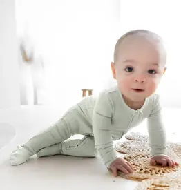 Mila & Co Ribbed Footie, Pistachio