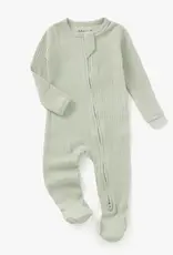 Mila & Co Ribbed Footie, Pistachio