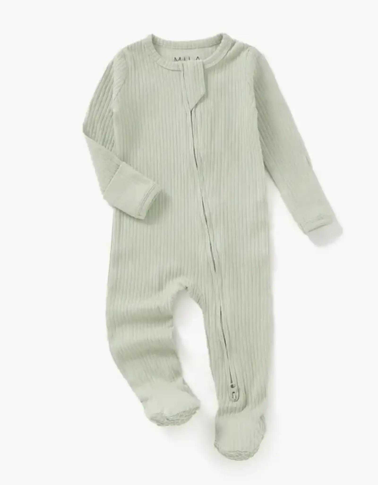 Mila & Co Ribbed Footie, Pistachio