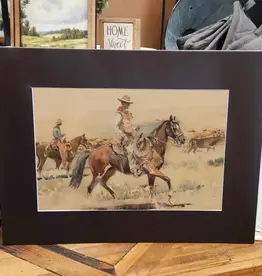 Redeemed Decor Mat Canvas Art 12x16, Vintage Cowboy