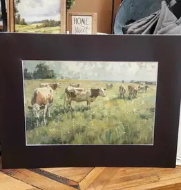 Redeemed Decor Mat Canvas Art 12x16, Spring Cows