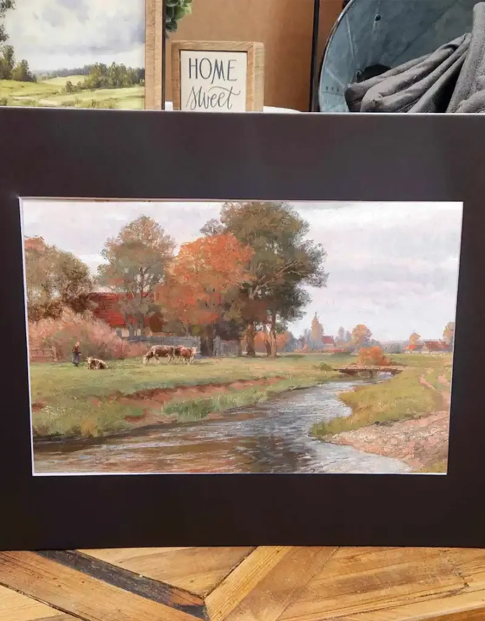 Redeemed Decor Mat Canvas Art 12x16, Riverside Farm