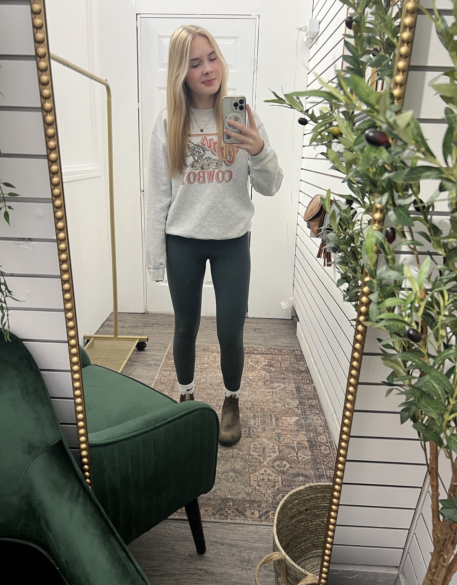 Mono B Sweetheart Back Leggings, Jungle Green