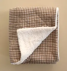 Minika Sherpa Blanket, Vichy Brown