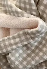 Minika Sherpa Blanket, Sage Gingham