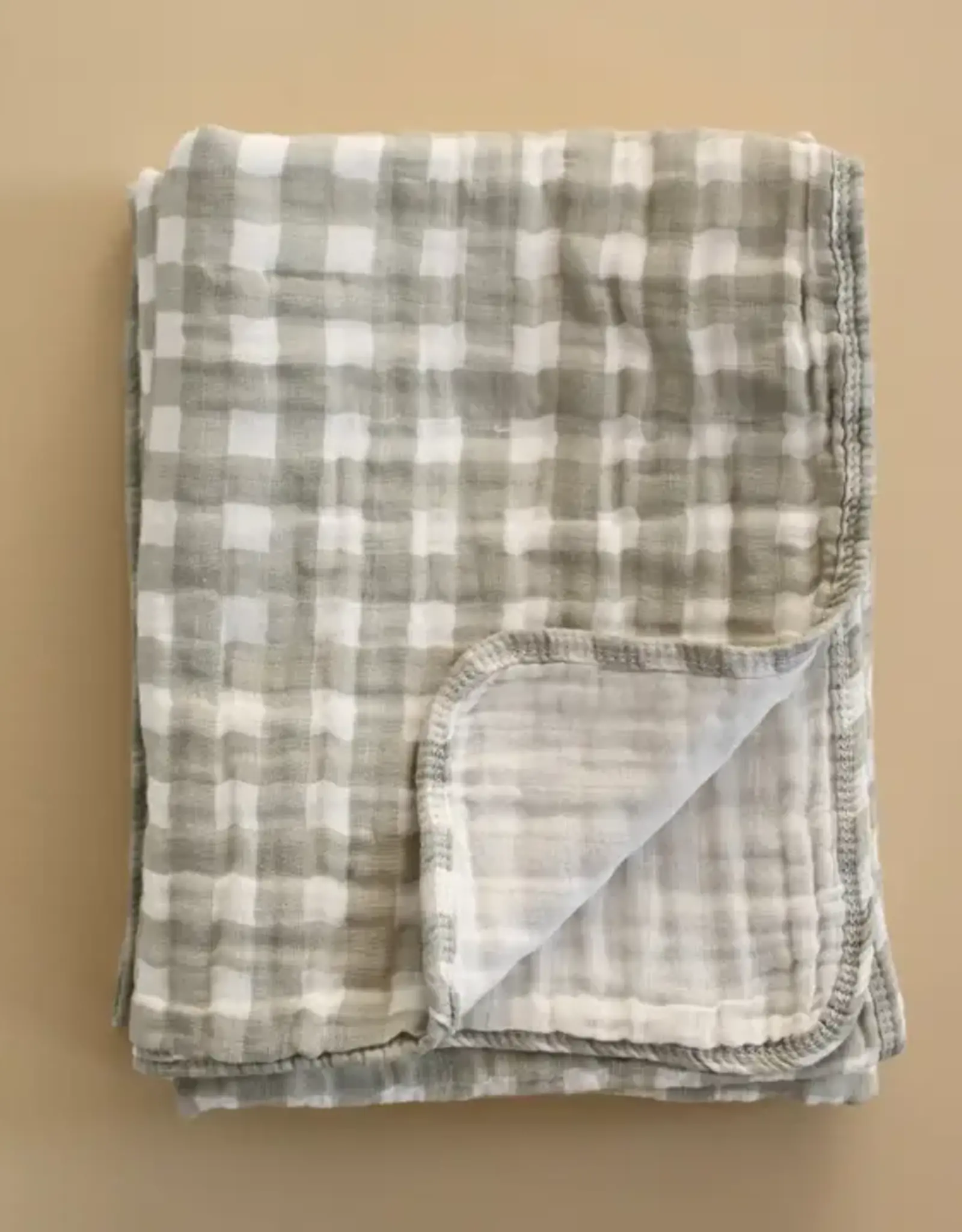 Minika Muslin Blanket, Sage Gingham