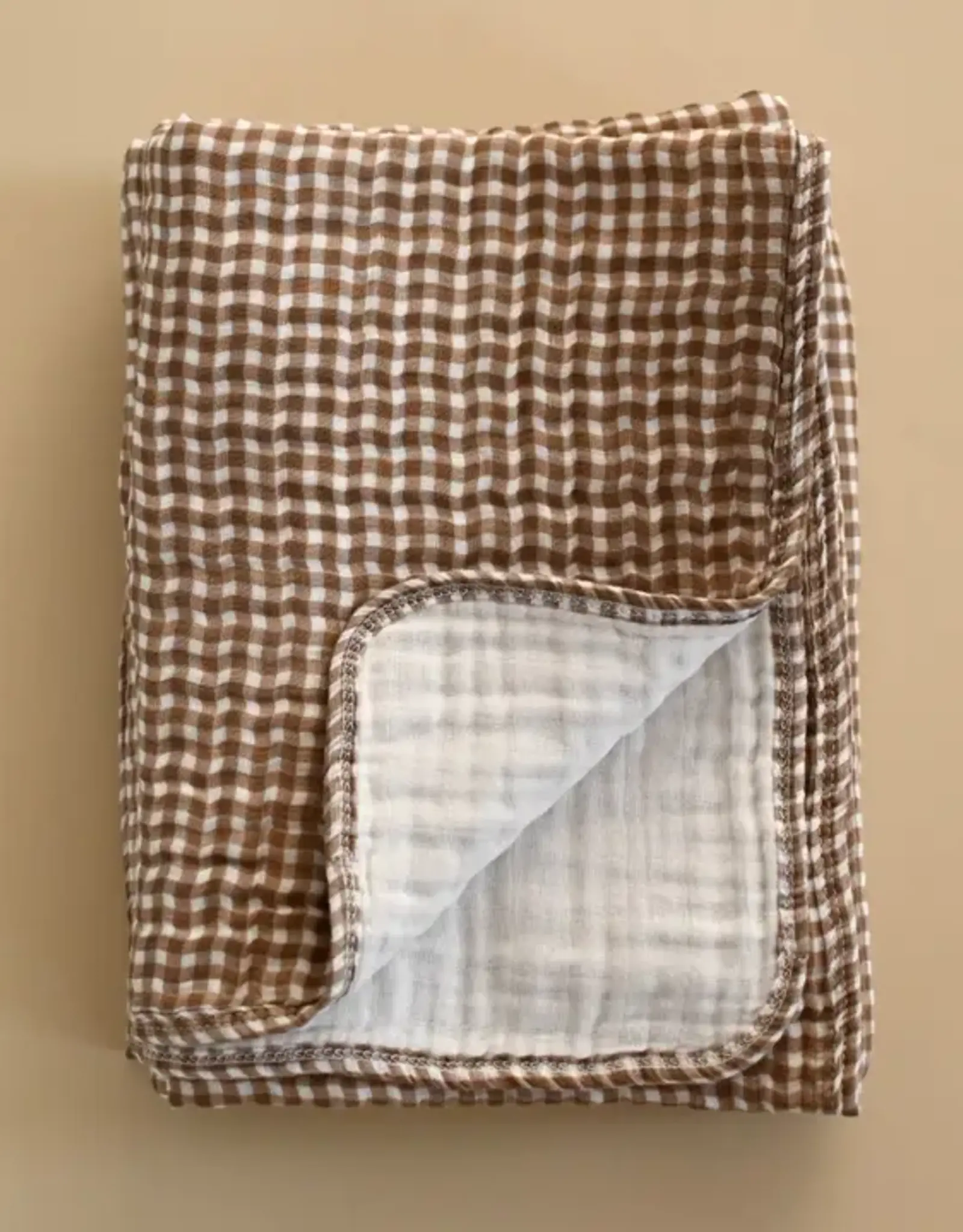Minika Muslin Blanket, Vichy Brown
