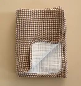 Minika Muslin Blanket, Vichy Brown