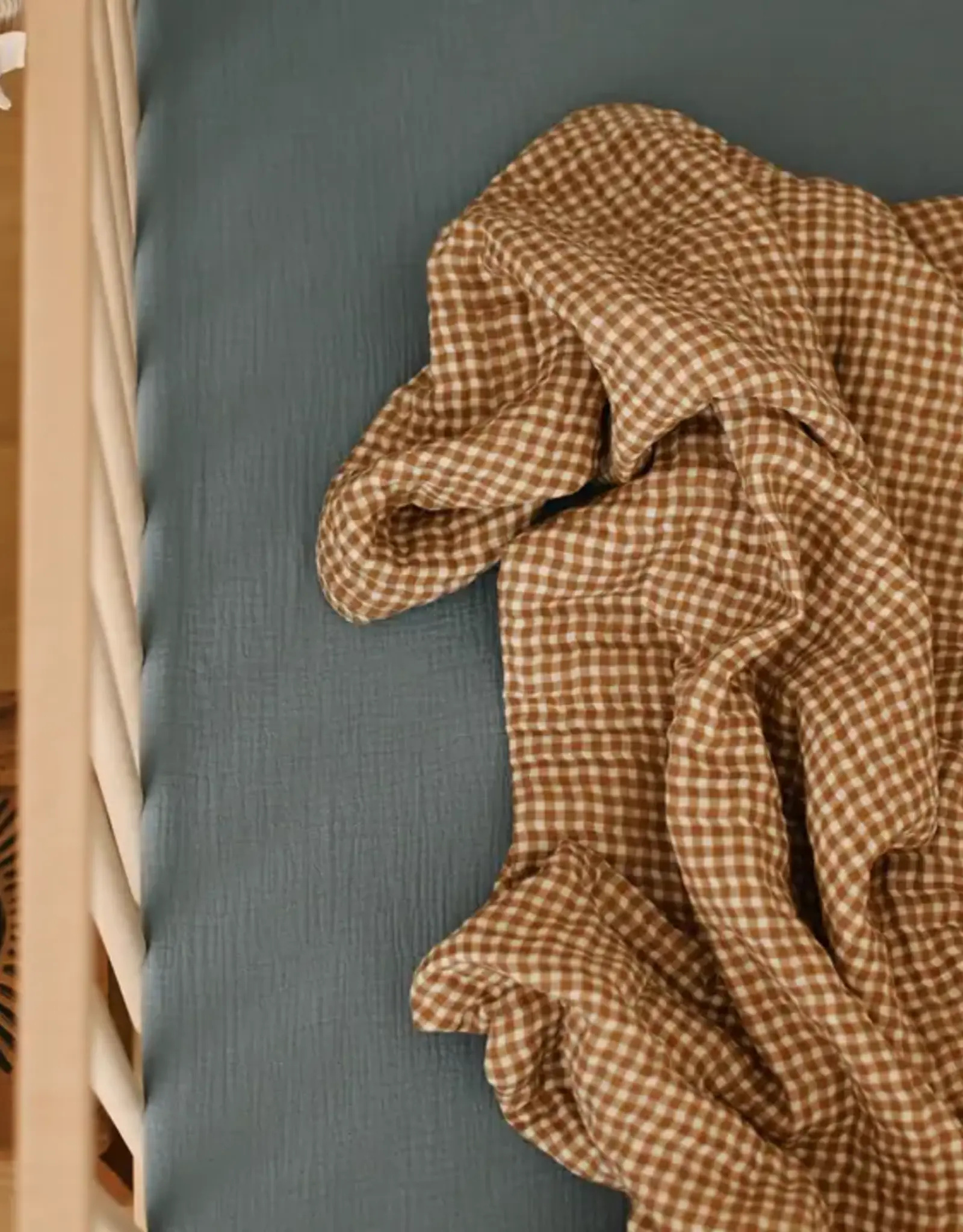 Minika Muslin Blanket, Vichy Brown