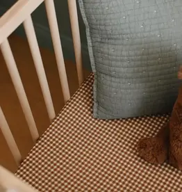 Minika Crib Sheet, Vichy Brown