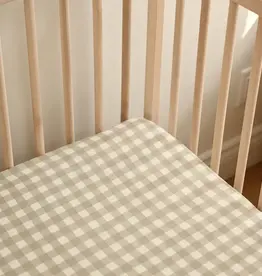 Minika Crib Sheet, Sage Gingham