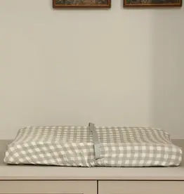 Minika Changing Pad Cover, Sage Gingham