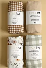 Minika Changing Pad Cover, Sage Gingham