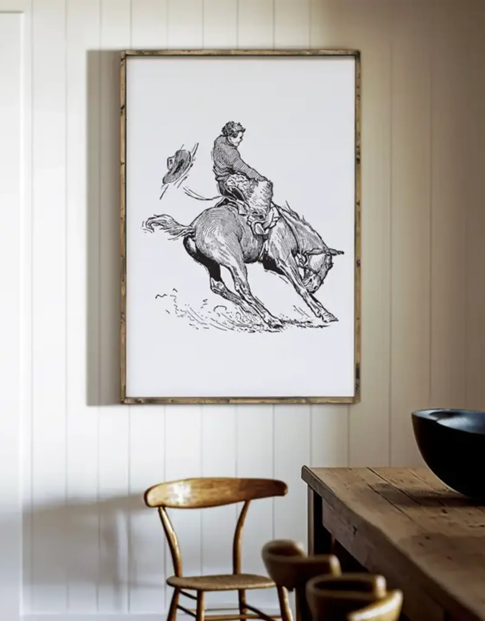 William Rae Designs Wood Sign, Bucking Bronco, 24x36