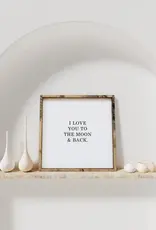 William Rae Designs Wood Sign, I Love You To The Moon, 13x13 White
