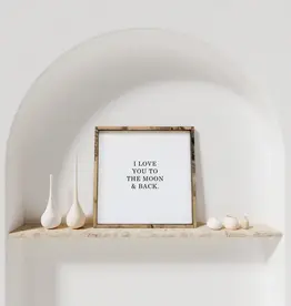 William Rae Designs Wood Sign, I Love You To The Moon, 13x13 White