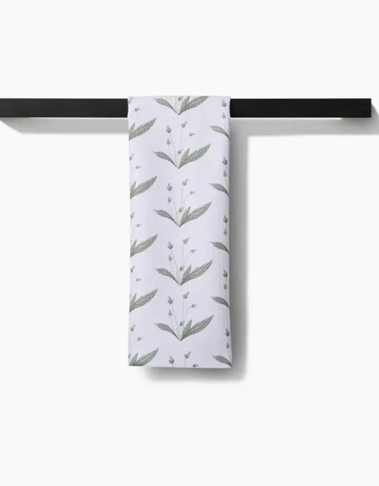 Geometry Tea Towel- Wild Leaves Green