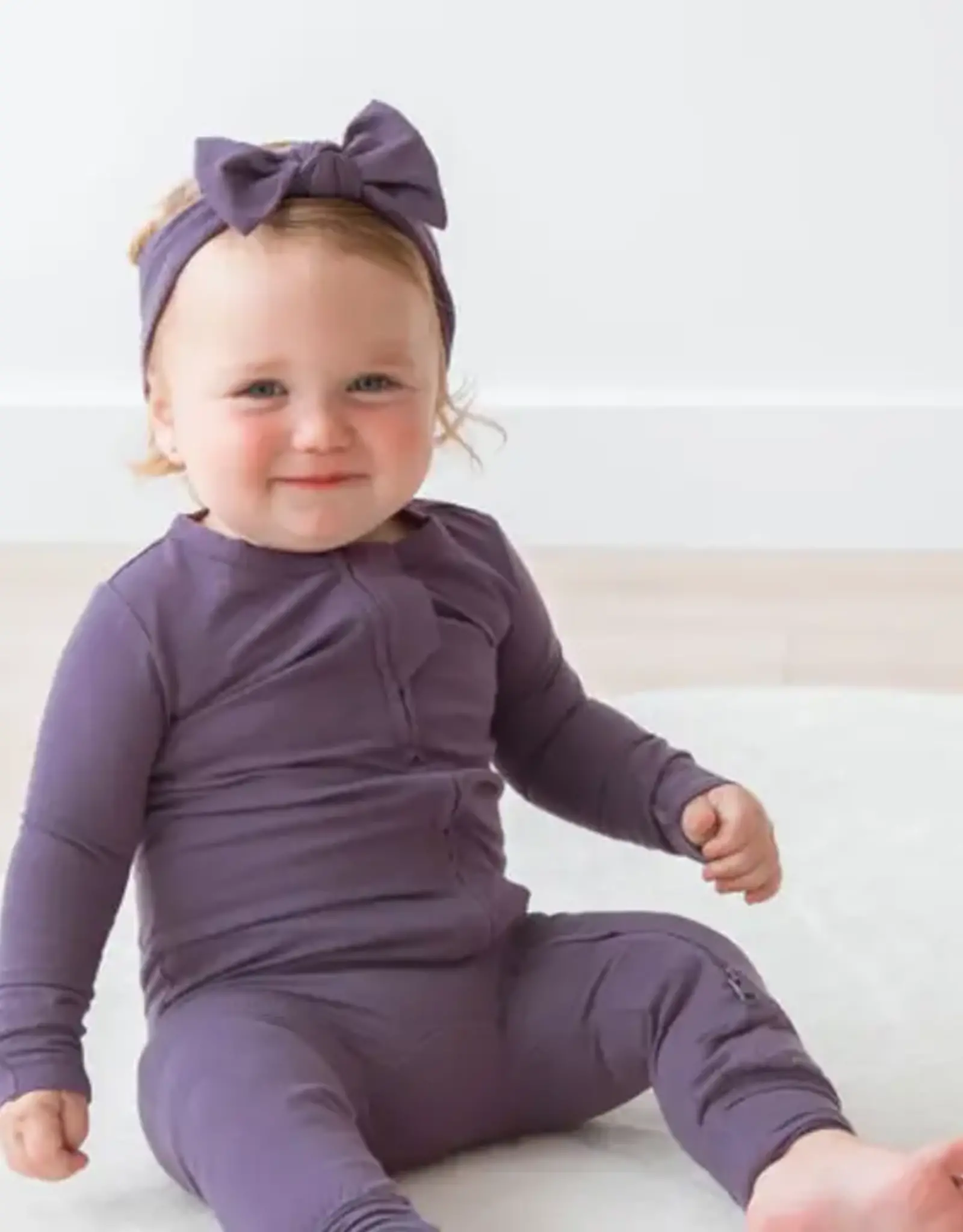 Mila & Co Zipper Romper, Elderberry