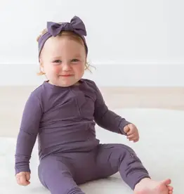 Mila & Co Zipper Romper, Elderberry