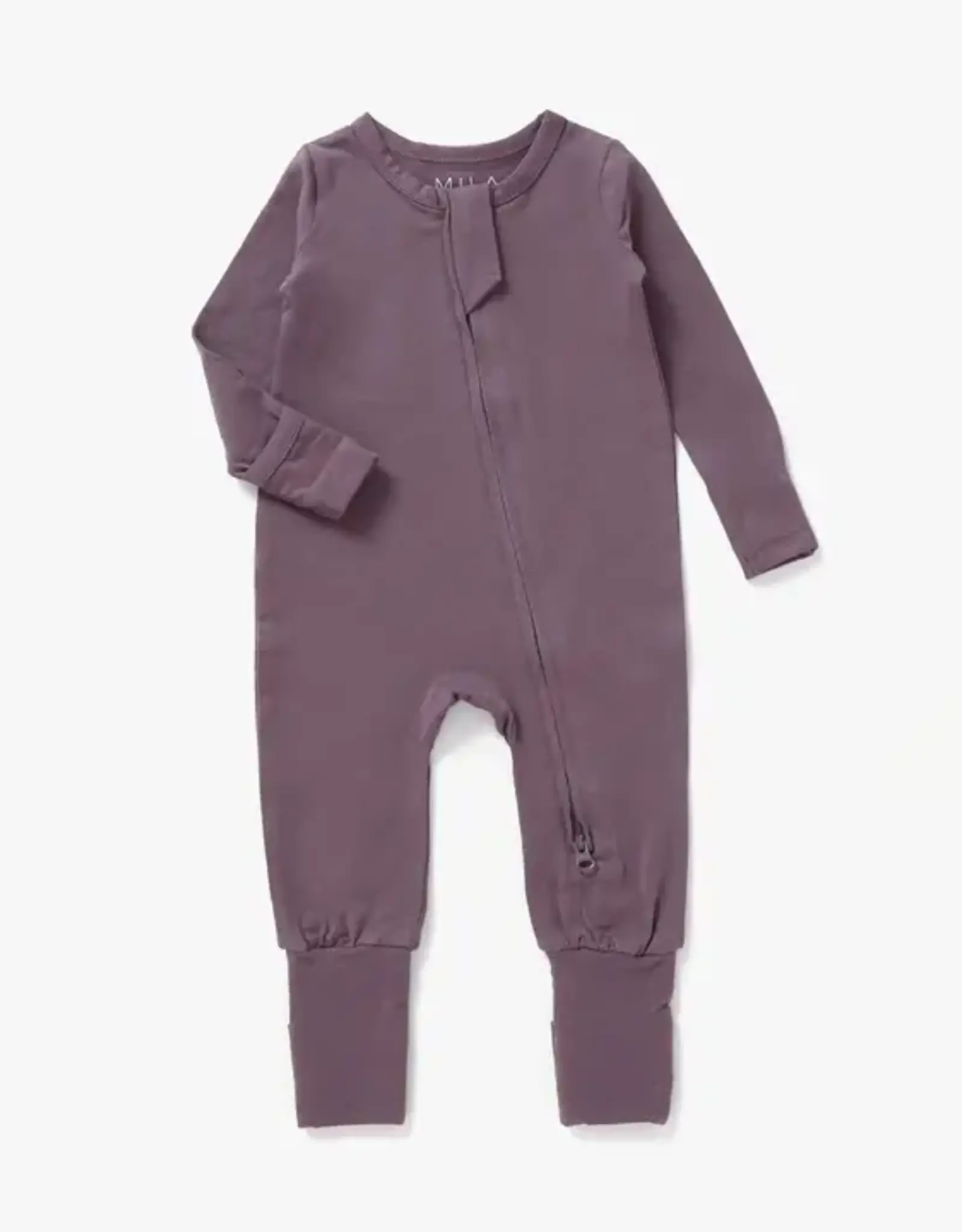 Mila & Co Zipper Romper, Elderberry