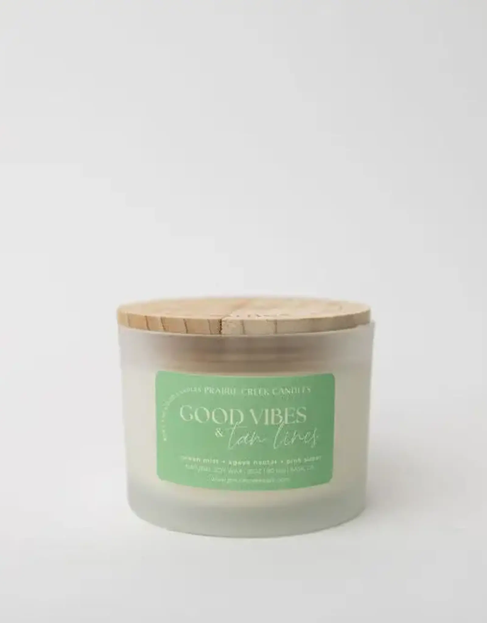 Prairie Creek Candles Wood Wick Candle, Good Vibes 16oz