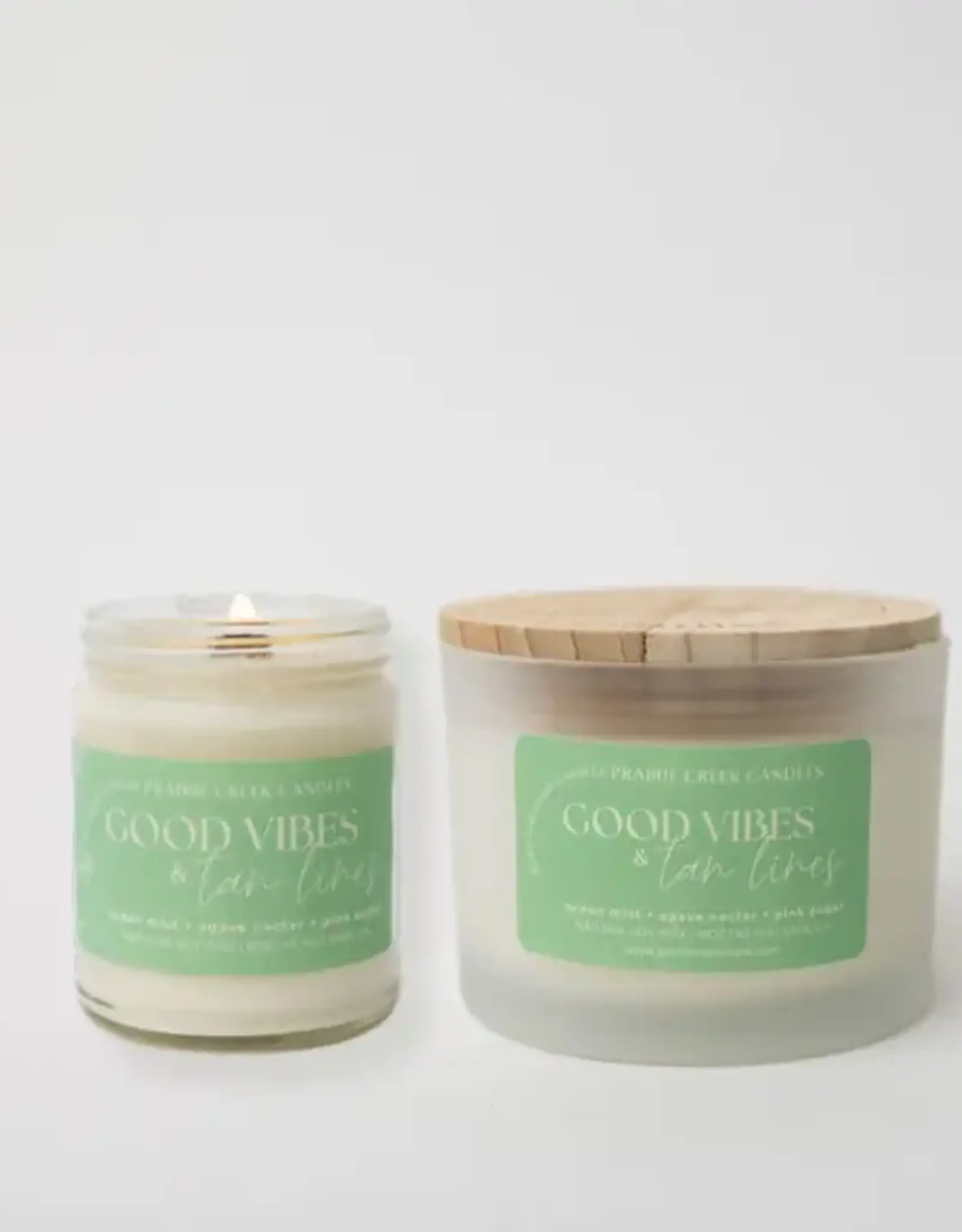 Prairie Creek Candles Wood Wick Candle, Good Vibes 16oz