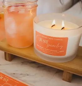 Prairie Creek Candles Wood Wick Candle, Just Peachy 16oz