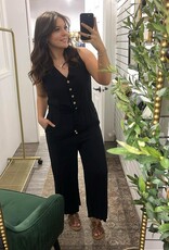 Button Up V-Neck Jumpsuit