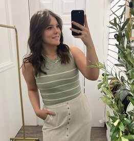 Striped Cotton Slub Tank