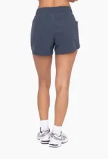 Mono B Athleisure Shorts with Curved Hemline