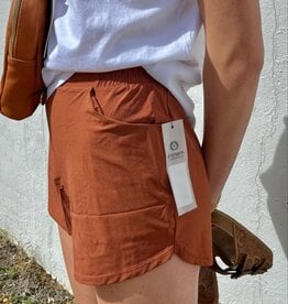Mono B Athleisure Shorts with Curved Hemline