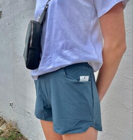Mono B Athleisure Shorts with Curved Hemline