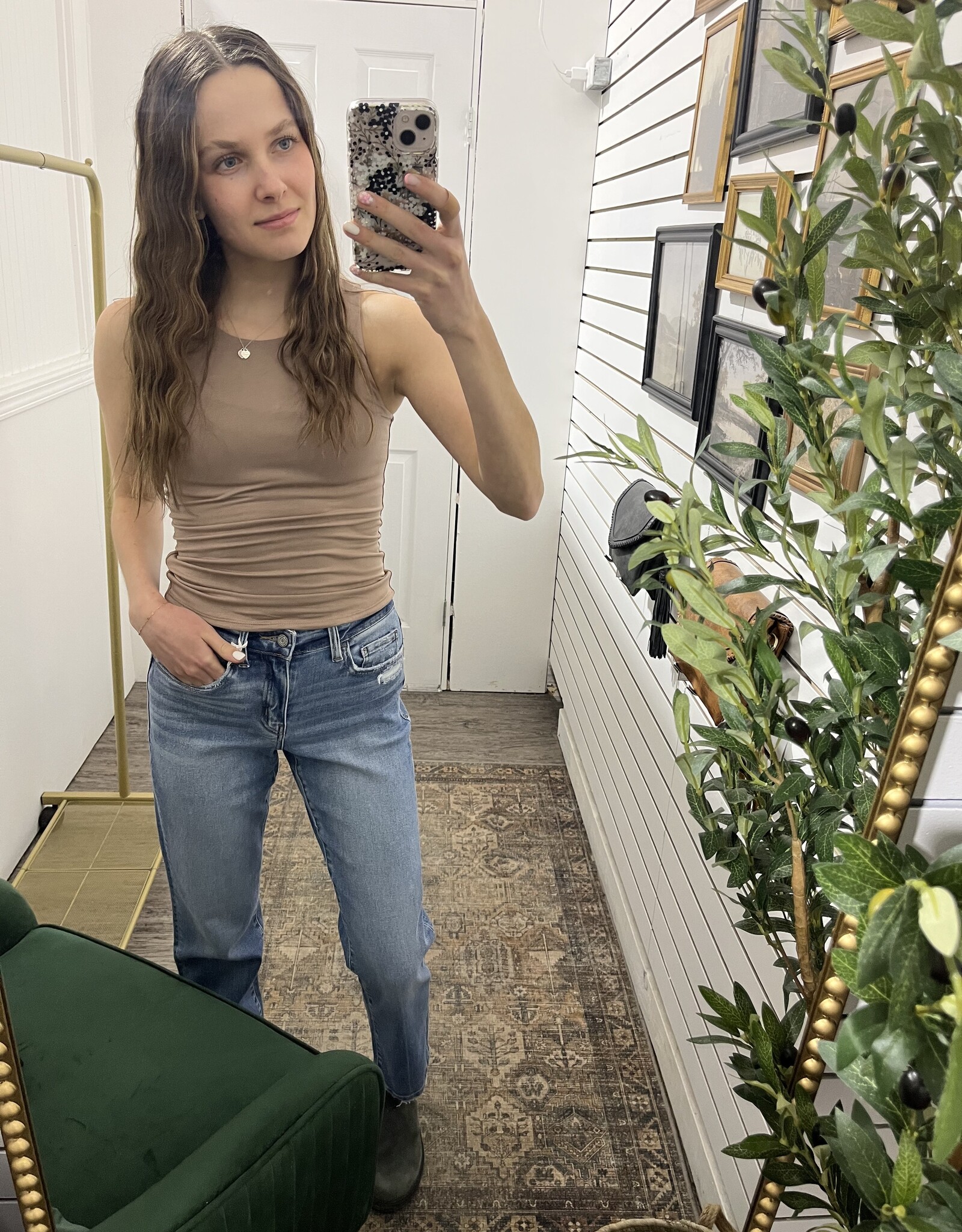 The Essential Hi-Neck Tank, Dk Taupe