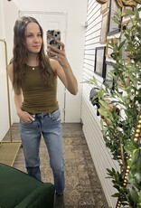 The Essential Hi-Neck Tank, Winter Olive