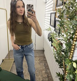 The Essential Hi-Neck Tank, Winter Olive